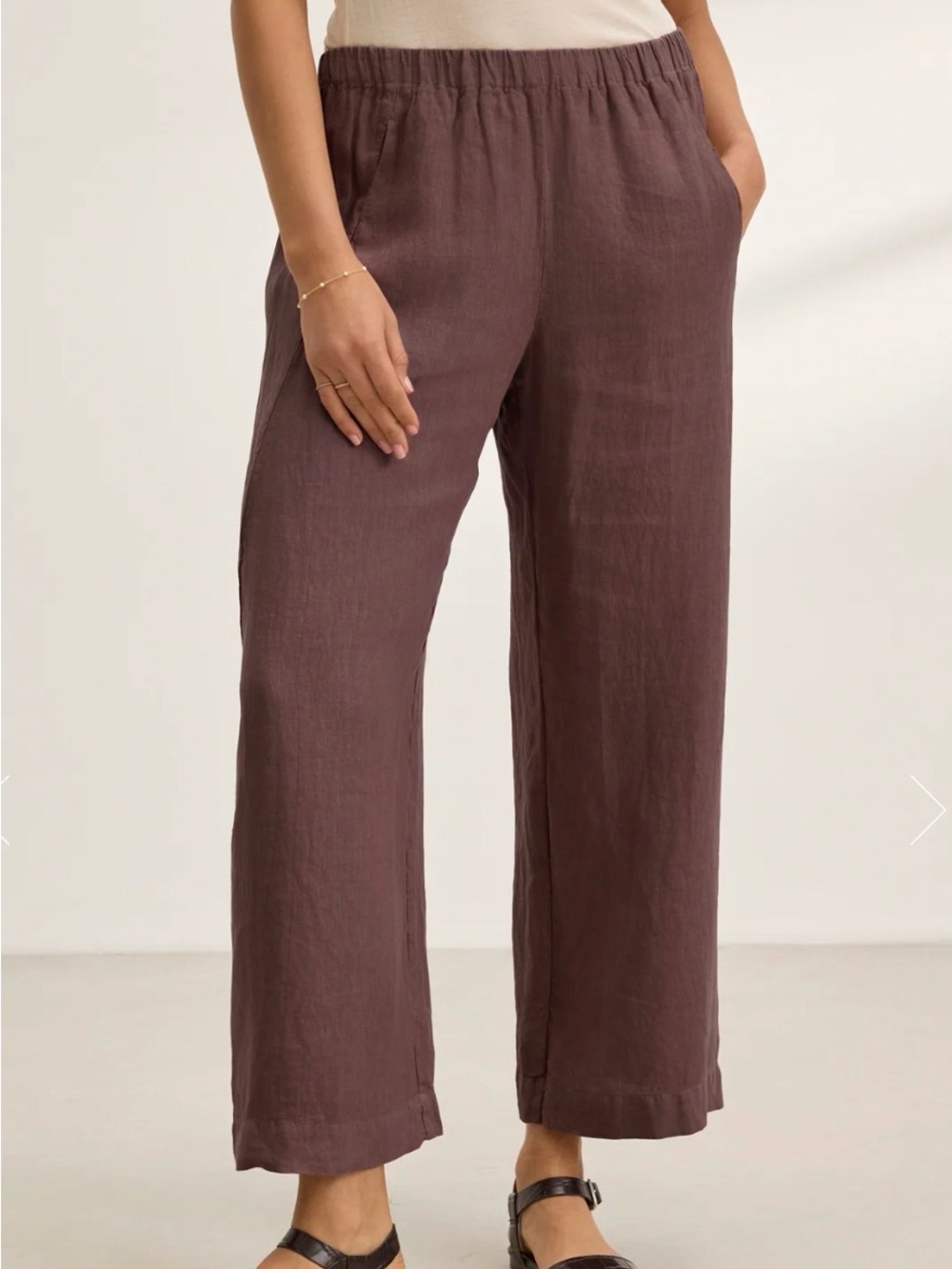 Velvet by Graham & Spencer Brown Linen Wide-Leg Pants